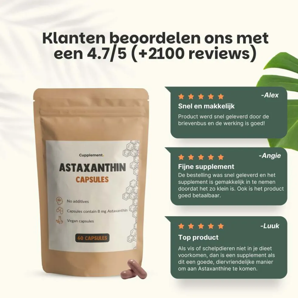 20% korting | Cupplement Astaxanthine Capsules 8 mg