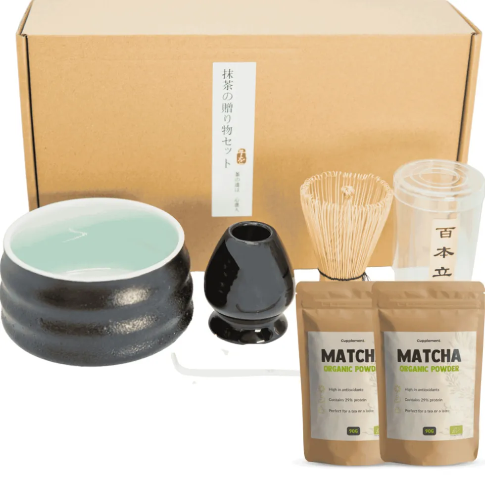 30% korting | Cupplement Matcha Set Zwart met 2x Matcha