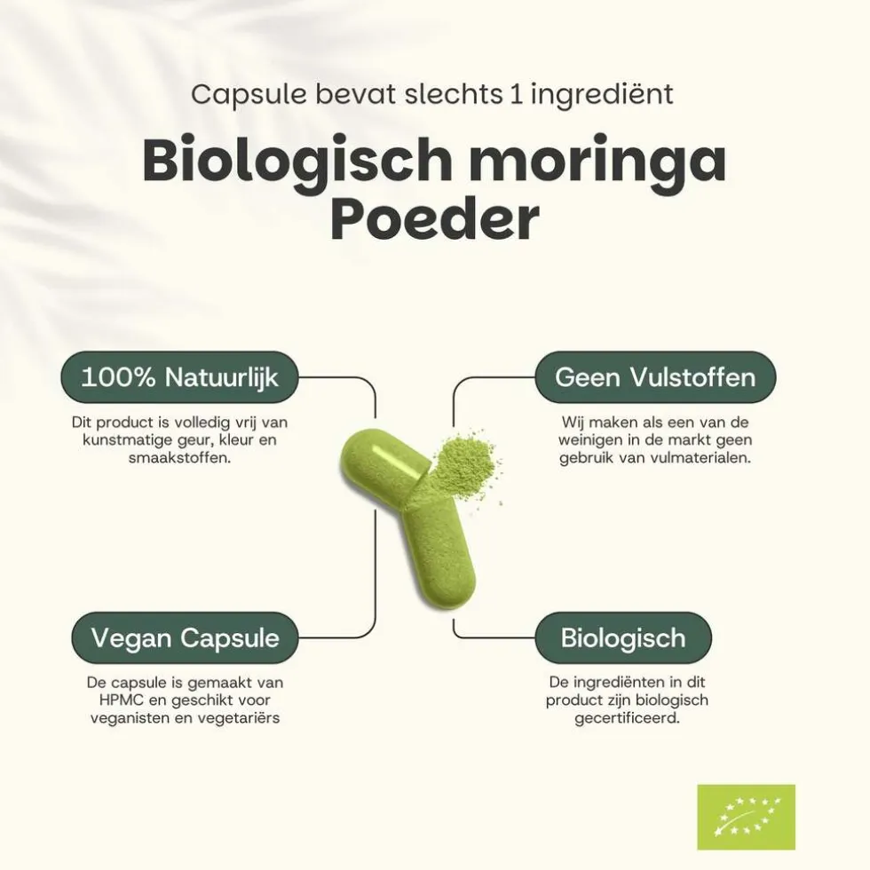 20% korting | Cupplement Moringa Capsules 500 mg Biologisch