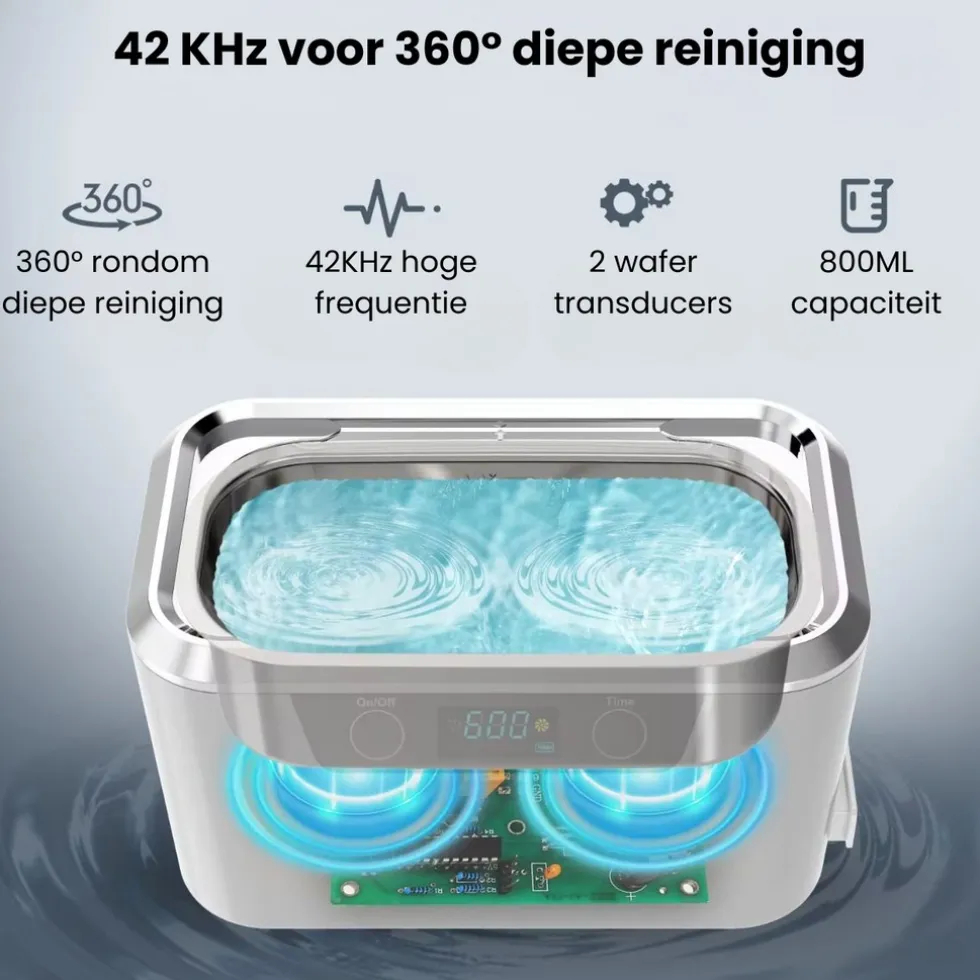 Activeshop professionele ultrasoon reiniger reinigingsapparaat voor brillen sieraden horloge en make-up kwasten