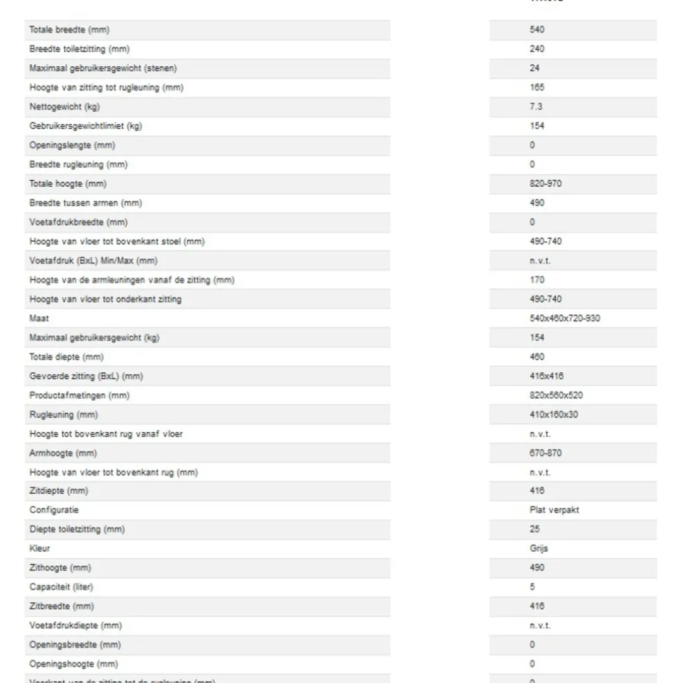 Aidapt vr161g postoel