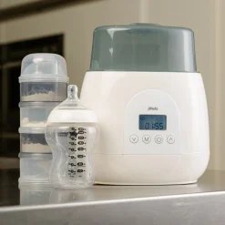 Alecto BW700TWIN - Snelle digitale duo flessenwarmer voor opwarmen, sterilisatie en ontdooien, wit