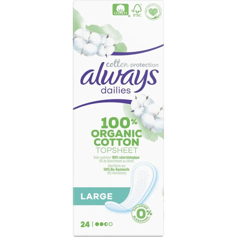 Always Dailies Cotton Large Inlegkruisjes