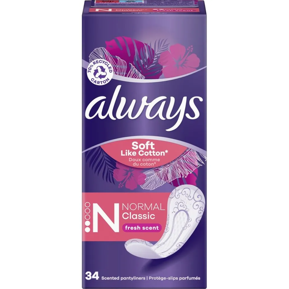 Always Dailies Soft Like Cotton Normal Fresh Inlegkruisjes