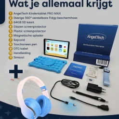 AngelTech Kinderpakket PRO MAX - Kindertablet + Kinderkoptelefoon