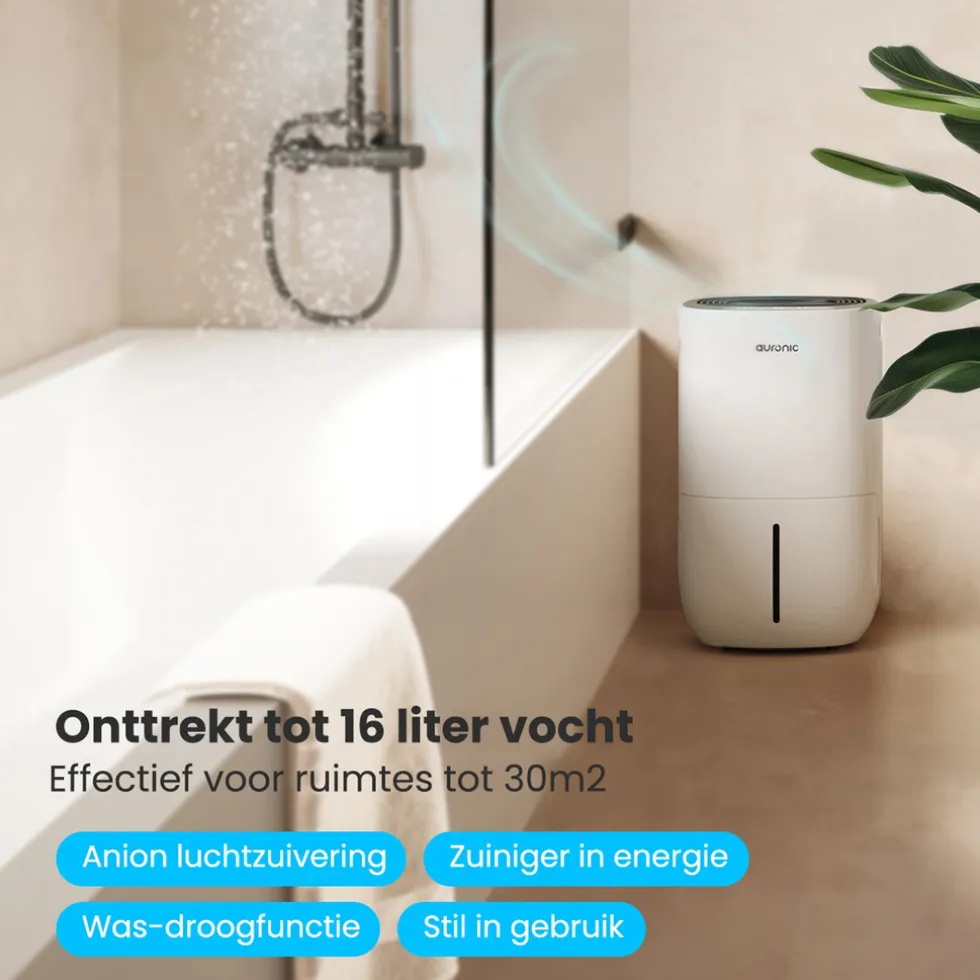 Auronic Luchtontvochtiger en Luchtreiniger 16L per dag