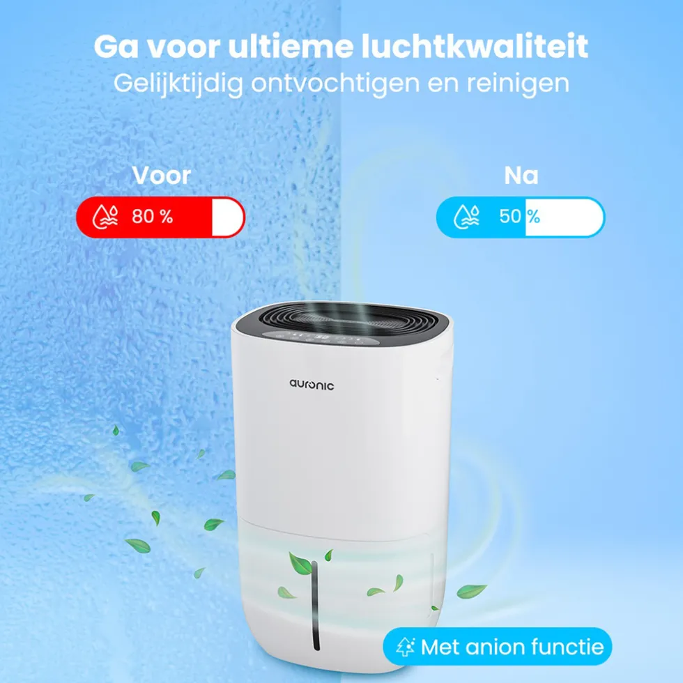 Auronic Luchtontvochtiger en Luchtreiniger 16L per dag