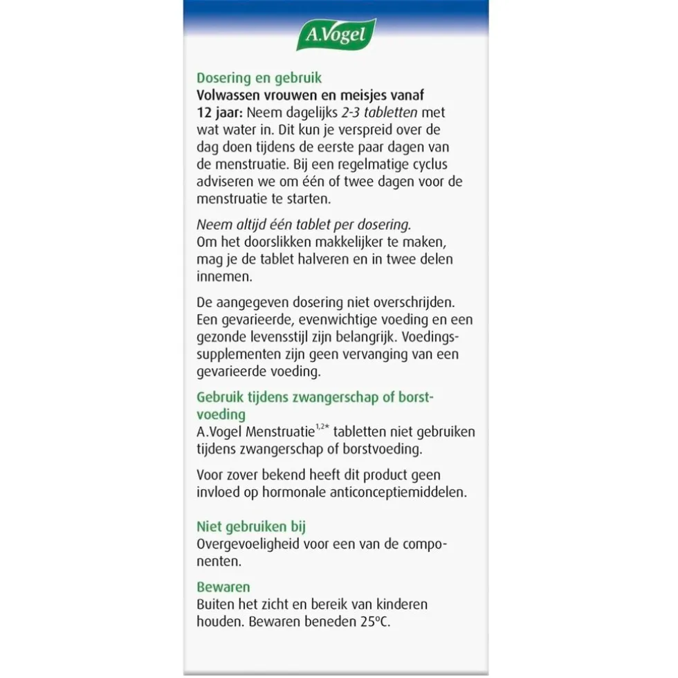 A.Vogel Menstruatie Tabletten