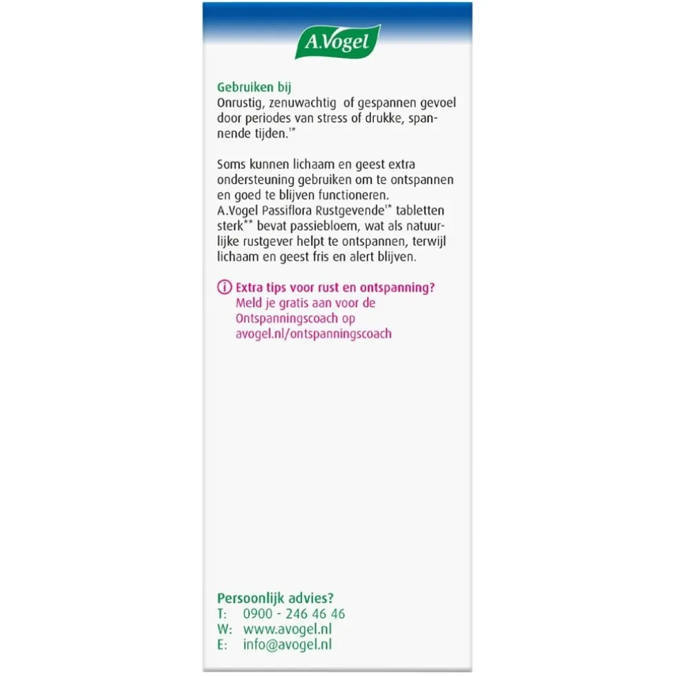 A.Vogel Passiflora Sterk** Rustgevende Tabletten