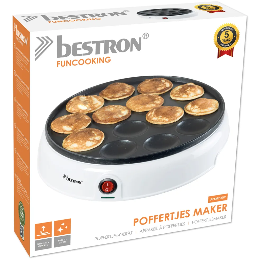 Bestron Poffertjesmaker APFM700W Wit