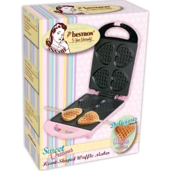 Bestron Wafelijzer Hartvormige Wafels Roze