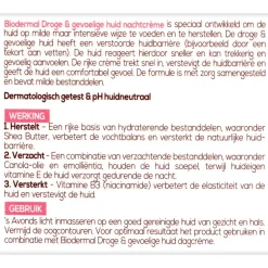 Biodermal Nachtcrème voor de Droge en Gevoelige Huid