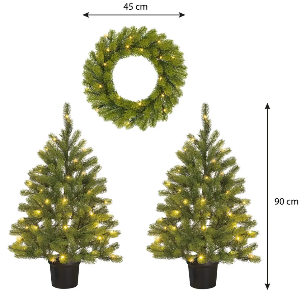 Black Box Trees Kunstkerstboompjes met krans verlicht