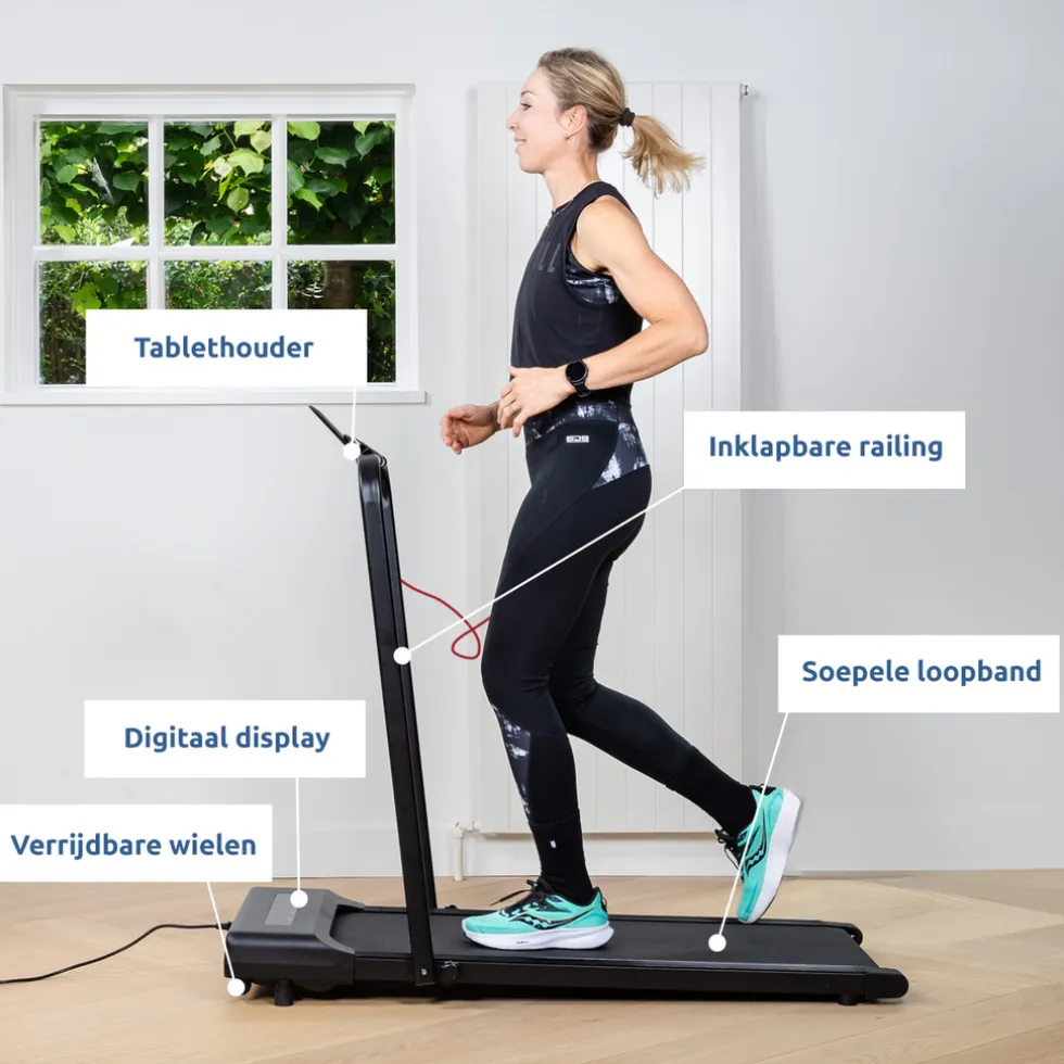 BluMill Loopband Inklapbaar Inc. Tablethouder en Fitness App