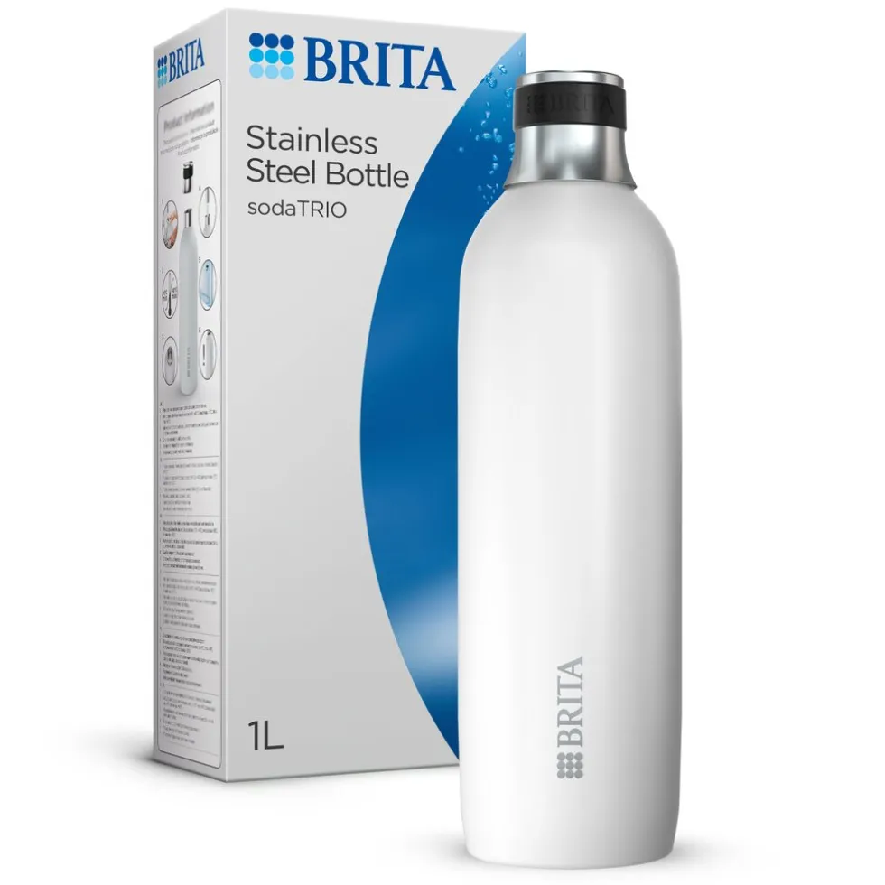 BRITA SodaTRIO RVS Grote Fles Wit Single Unit