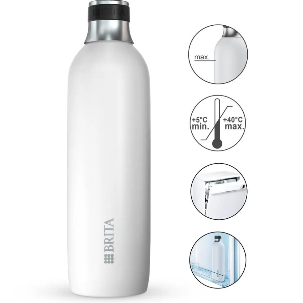 BRITA SodaTRIO RVS Grote Fles Wit Single Unit