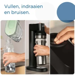 BRITA SodaTRIO RVS Kleine Fles Zwart Single Unit