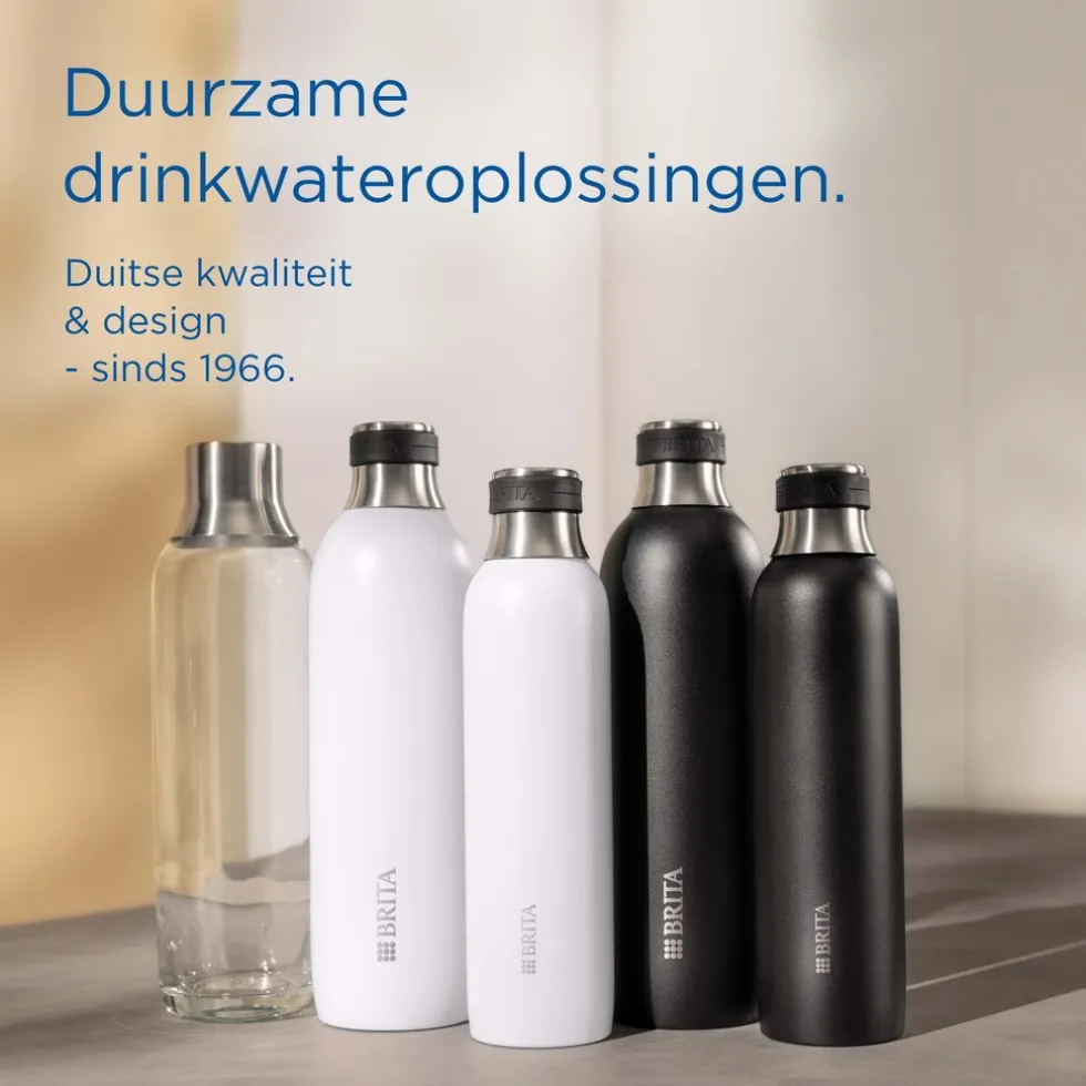 BRITA SodaTRIO RVS Kleine Fles Wit Single Unit