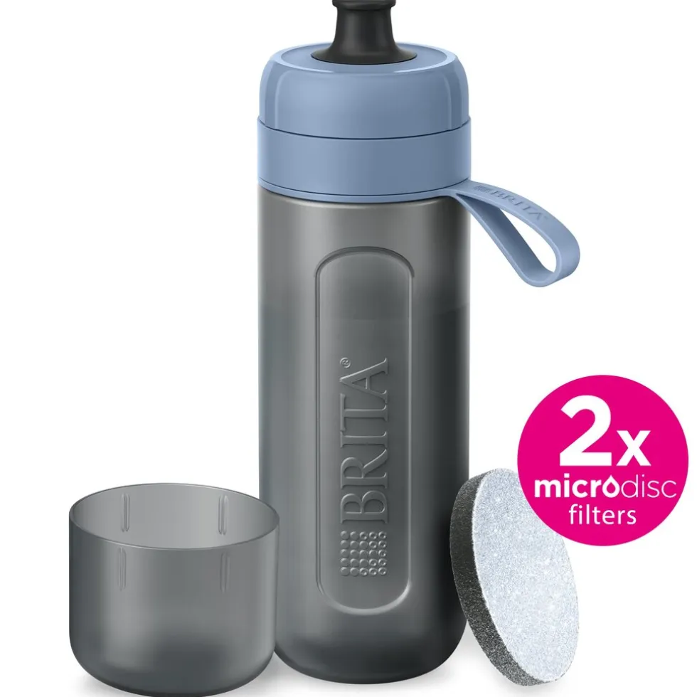 BRITA Waterfilterfles Active 0.6L Donkerblauw inclusief 2 MicroDisc Single Unit
