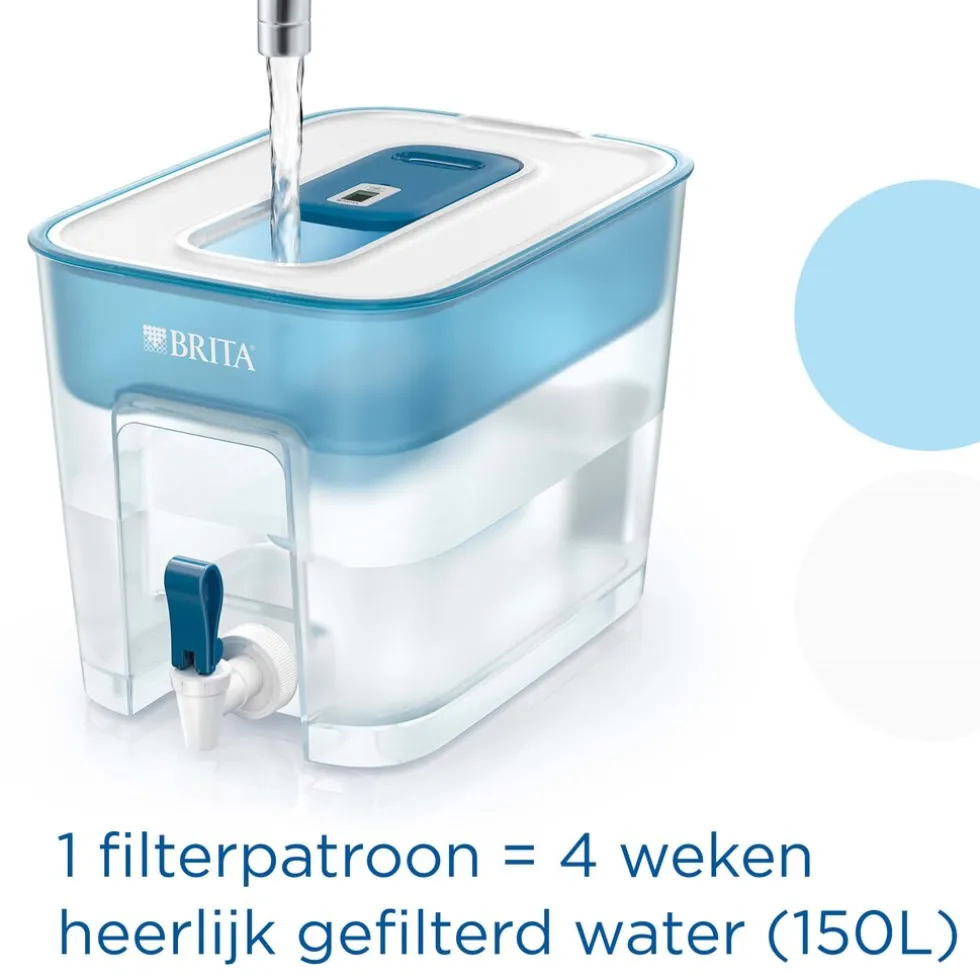 BRITA Waterfilterkan Flow Cool 8.2L Blauw incl. 1 MAXTRA PRO ALL-IN-1 Waterfilterpatroon