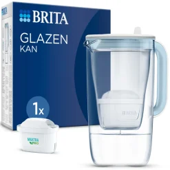 BRITA Waterfilterkan Glas 2.5L Blauw inclusief 1 MAXTRA PRO waterfilterpatroon Single Unit