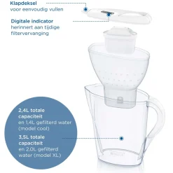 BRITA Waterfilterkan Marella Cool 2.4L Wit incl, 2 MAXTRA PRO waterfilterpatroon