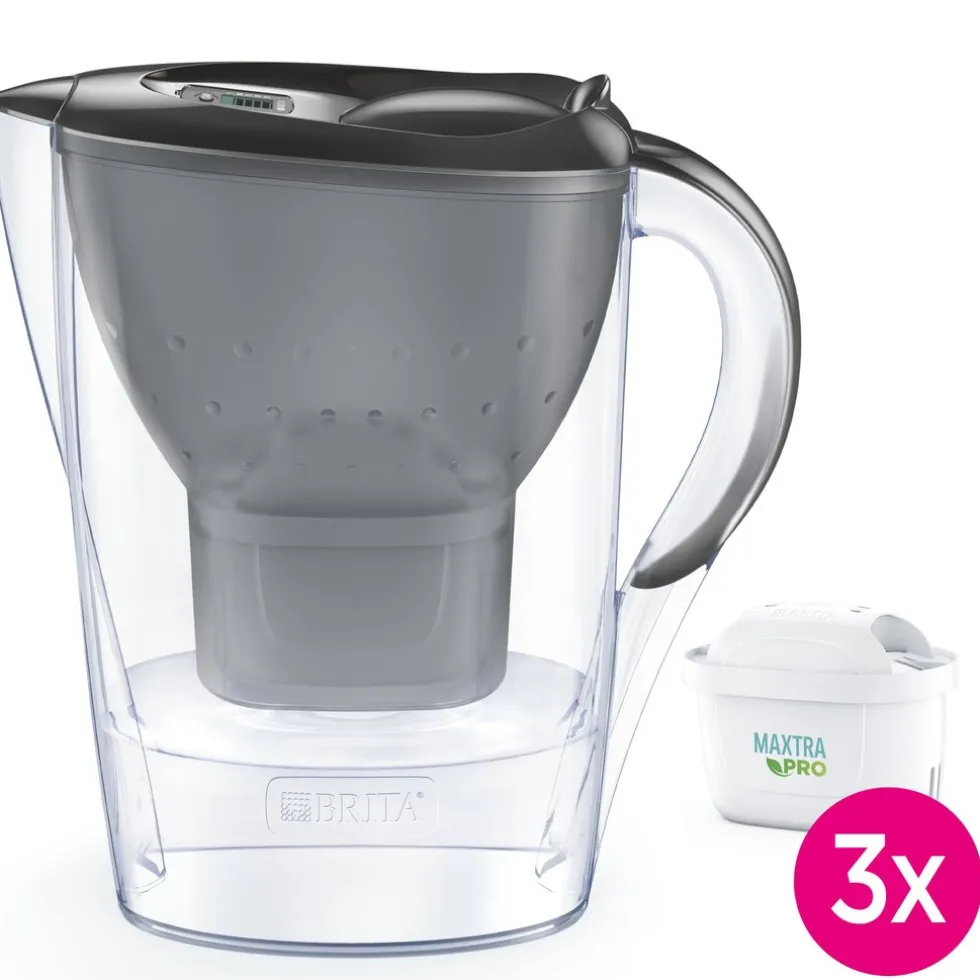 BRITA Waterfilterkan Marella Cool 2.4L Grijs incl. 3 MAXTRA PRO ALL-IN-1 Filterpatroon