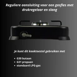 Brock Electronics draagbaar 1 pits gasfornuis camping kookstel