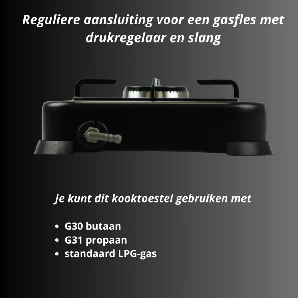 Brock Electronics draagbaar 1 pits gasfornuis camping kookstel