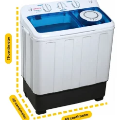Brock xl camping wasmachine met dubbele trommel 6,8kg was en 5,0kg centrifuge capaciteit