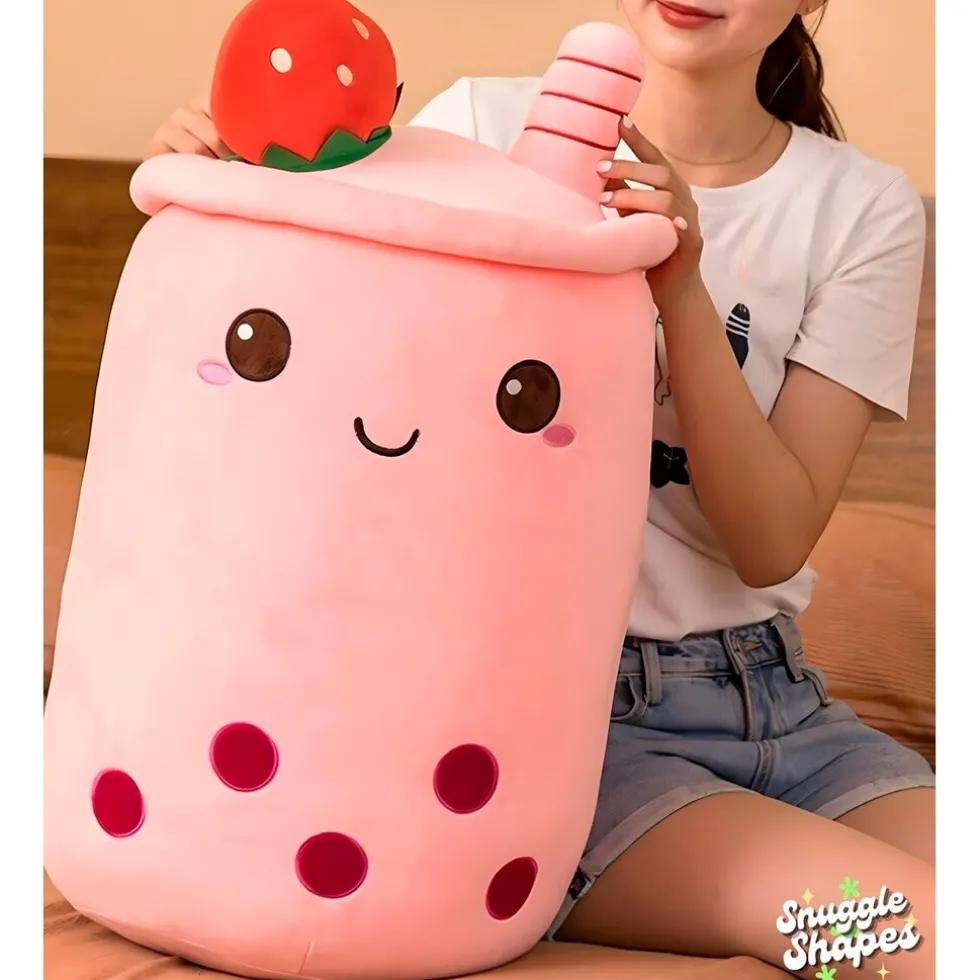 Bubble Tea Pink Snuggle Shape Knuffel