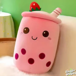 Bubble Tea Pink Snuggle Shape Knuffel
