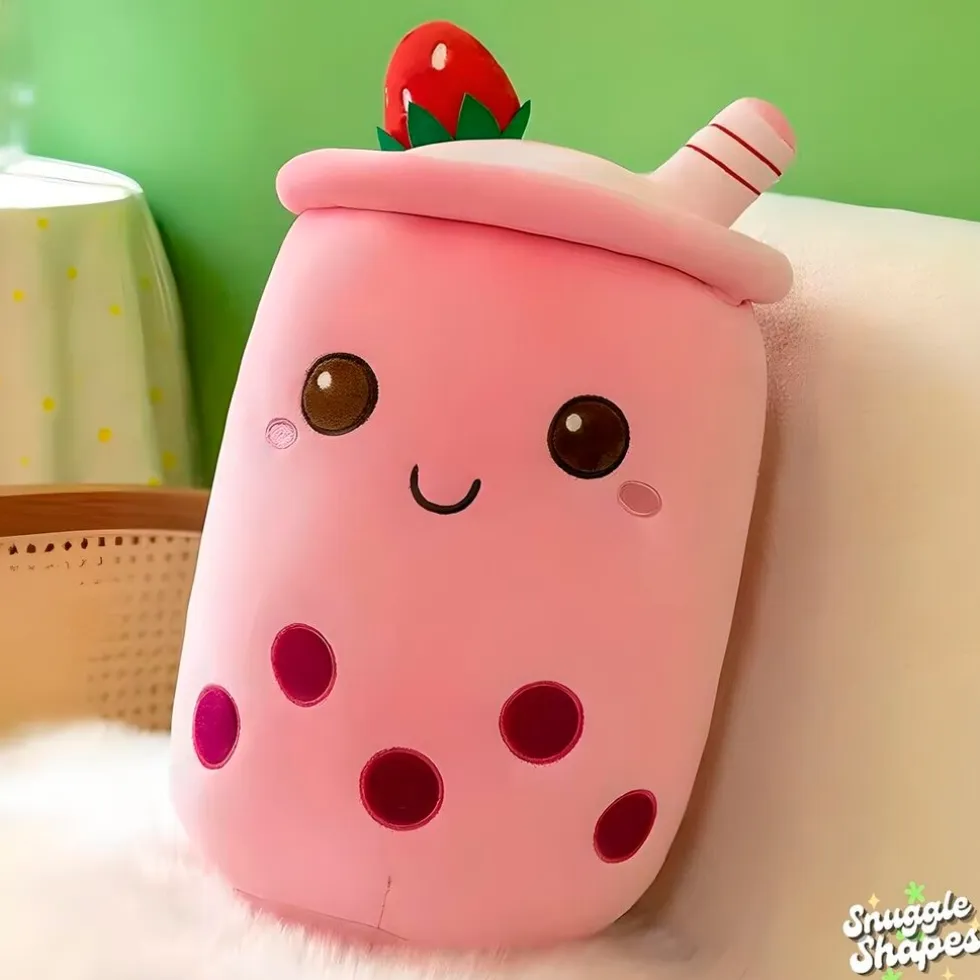 Bubble Tea Pink Snuggle Shape Knuffel