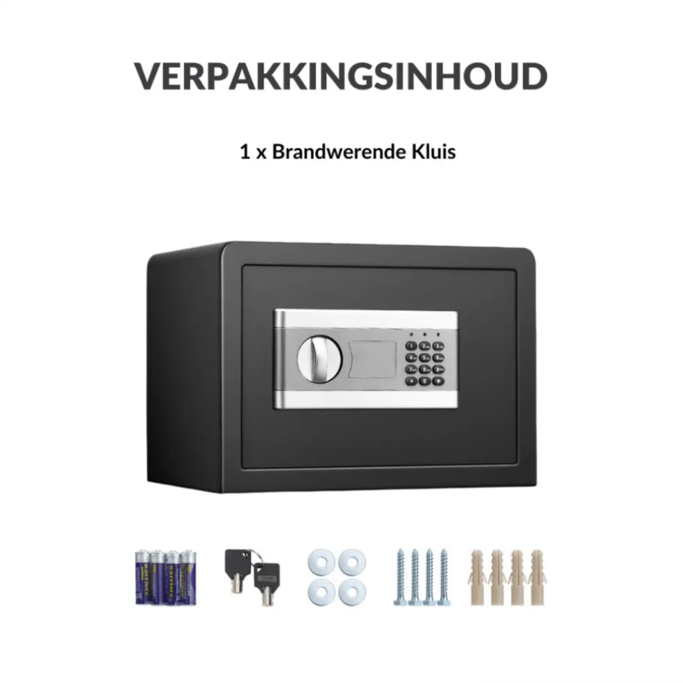 Buxibo Brandwerende Kluis Brandkast Met Digitaal Codeslot en Sleutel