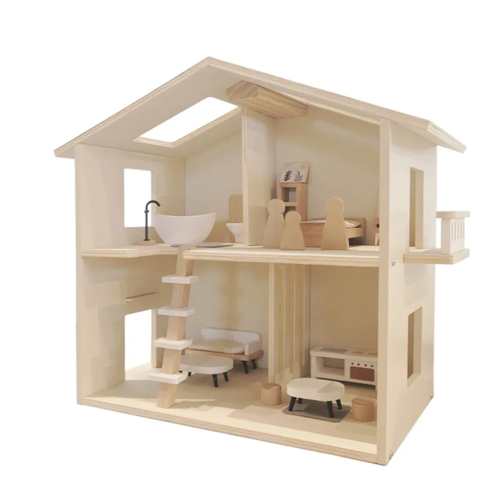 Buxibo Houten Poppenhuis Kinderhuis met Meubels