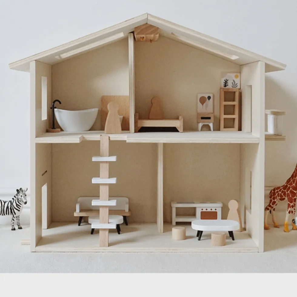 Buxibo Houten Poppenhuis Kinderhuis met Meubels