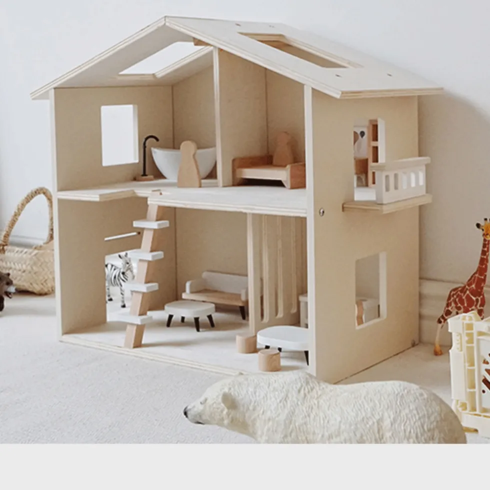 Buxibo Houten Poppenhuis Kinderhuis met Meubels