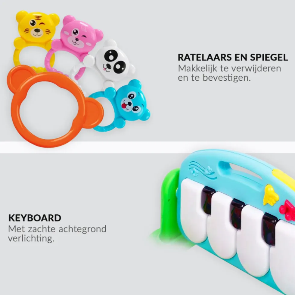 Buxibo 3-in-1 Baby/Peuter Gym Piano Speelmat voor Baby's