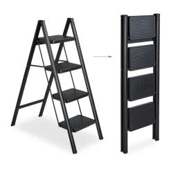 Buxibo Keukentrapje Vouwladder 4 Staps Keukenopstapje Opvouwbare ladderkruk