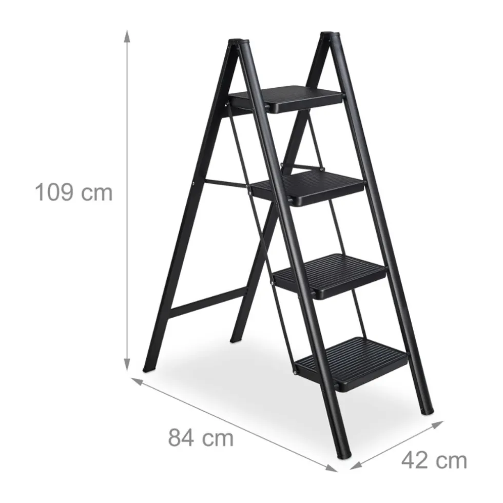 Buxibo Keukentrapje Vouwladder 4 Staps Keukenopstapje Opvouwbare ladderkruk