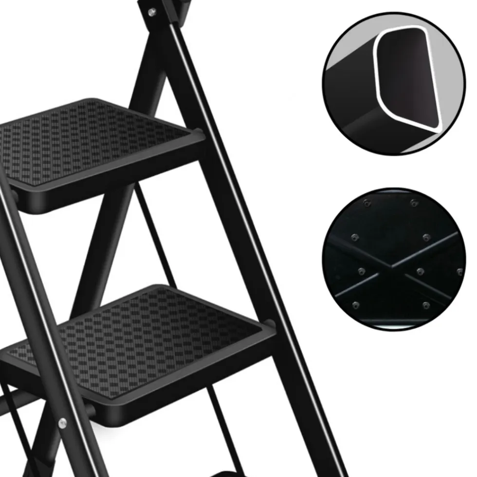 Buxibo Keukentrapje Vouwladder 3 Staps Keukenopstapje Opvouwbare ladderkruk