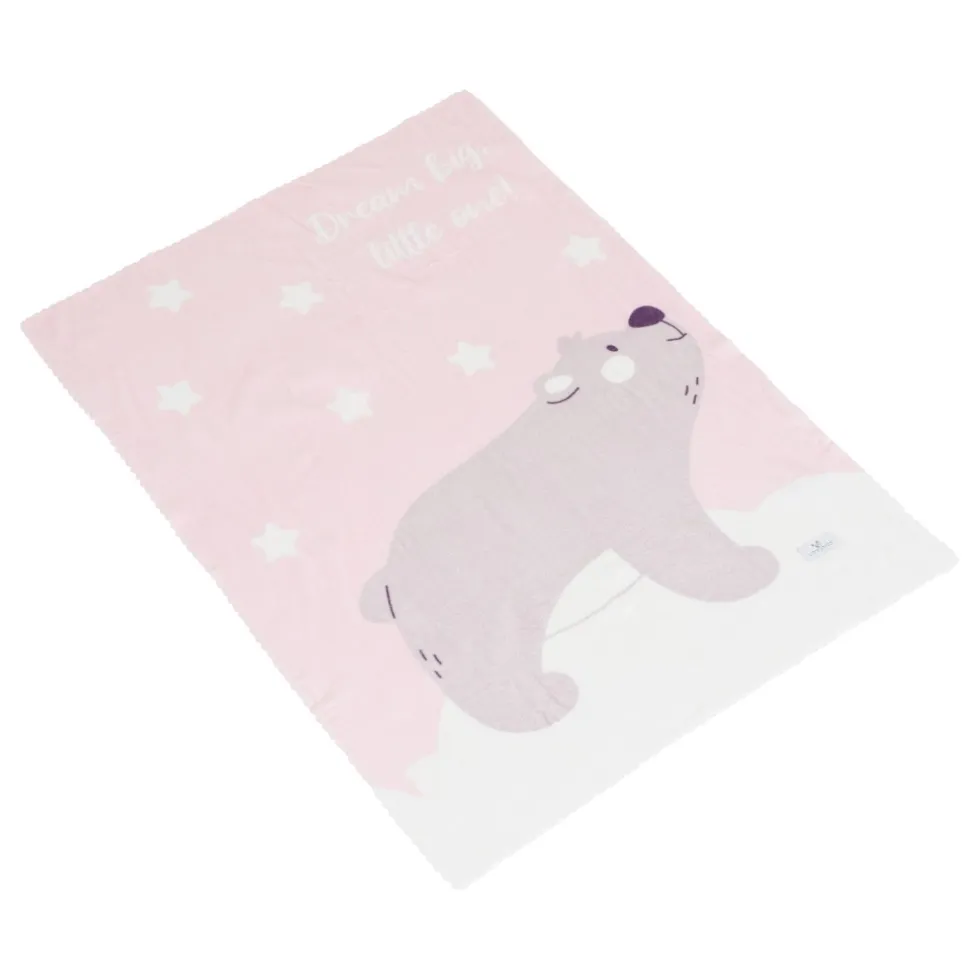 Cangaroo Dreamy Bear Pink 75 x 100 cm Wiegdeken