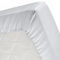 Cinderella Splittopper Single Split Hoeslaken Katoen Satijn - light grey 180x210cm