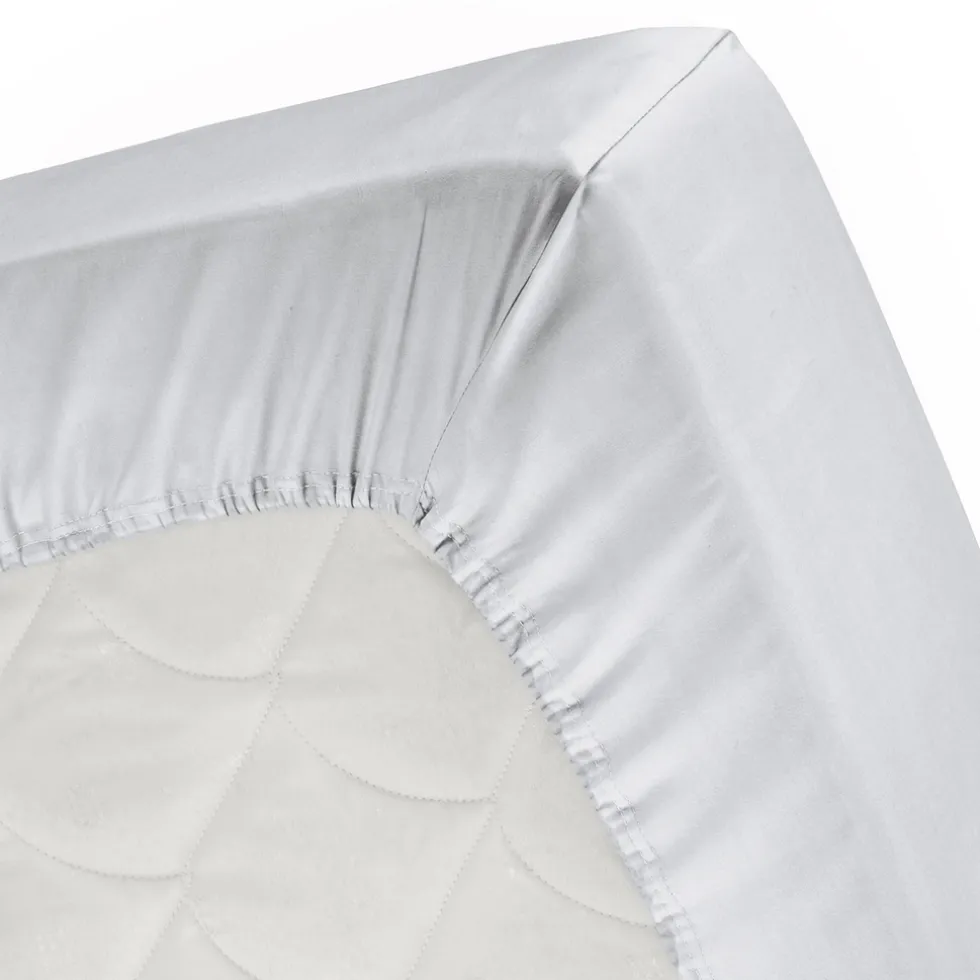Cinderella Splittopper Single Split Hoeslaken Katoen Satijn - light grey 180x210cm