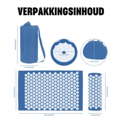 Confibel Acupressure Mat en Kussen Spijkermat Set met Triggerpoint Bal Massage Ontspanning