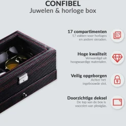 Confibel Luxe Horloge Box Sieraden/Brillen Doos