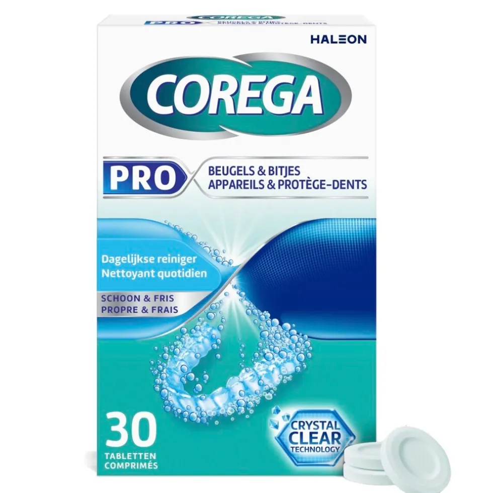 Corega Pro Dagelijkse Reiniger voor Beugels & Bitjes Tabletten