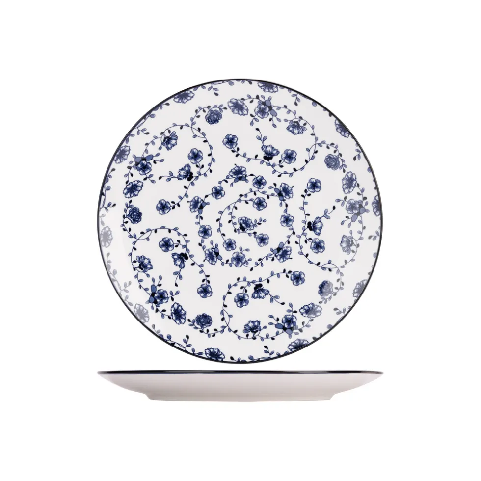Cosy & Trendy 4 Stuks Flor Azul Dinerborden Porselein