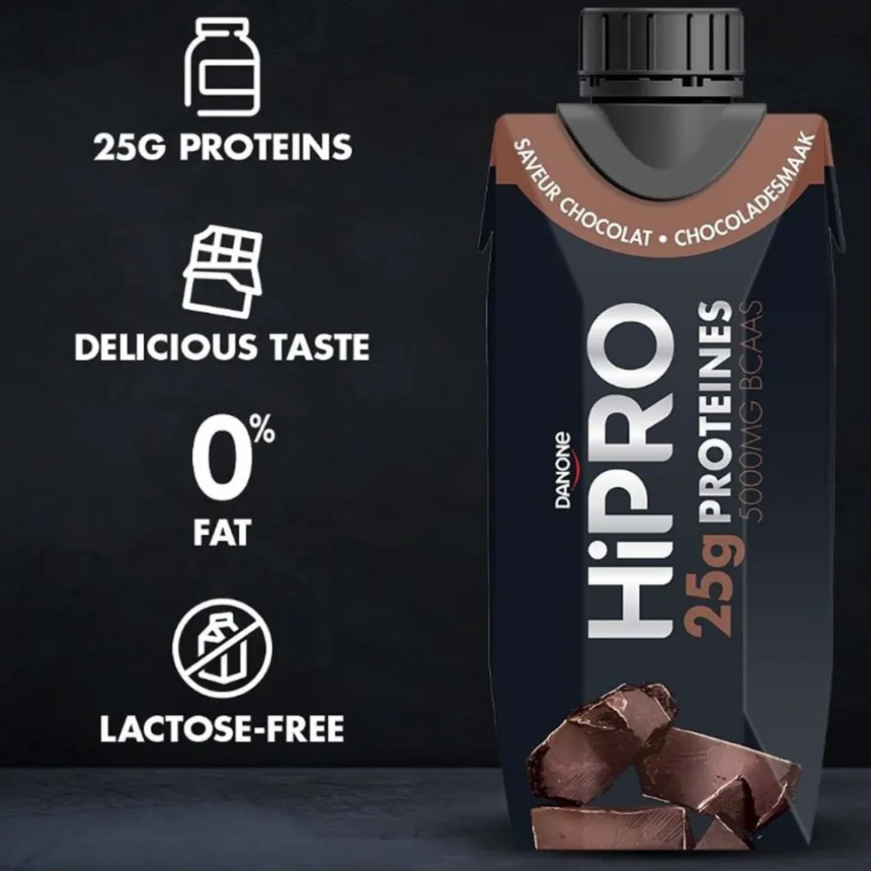DANONE HiPRO Chocolade Proteïneshake Voordeelverpakking 32 x 330ml