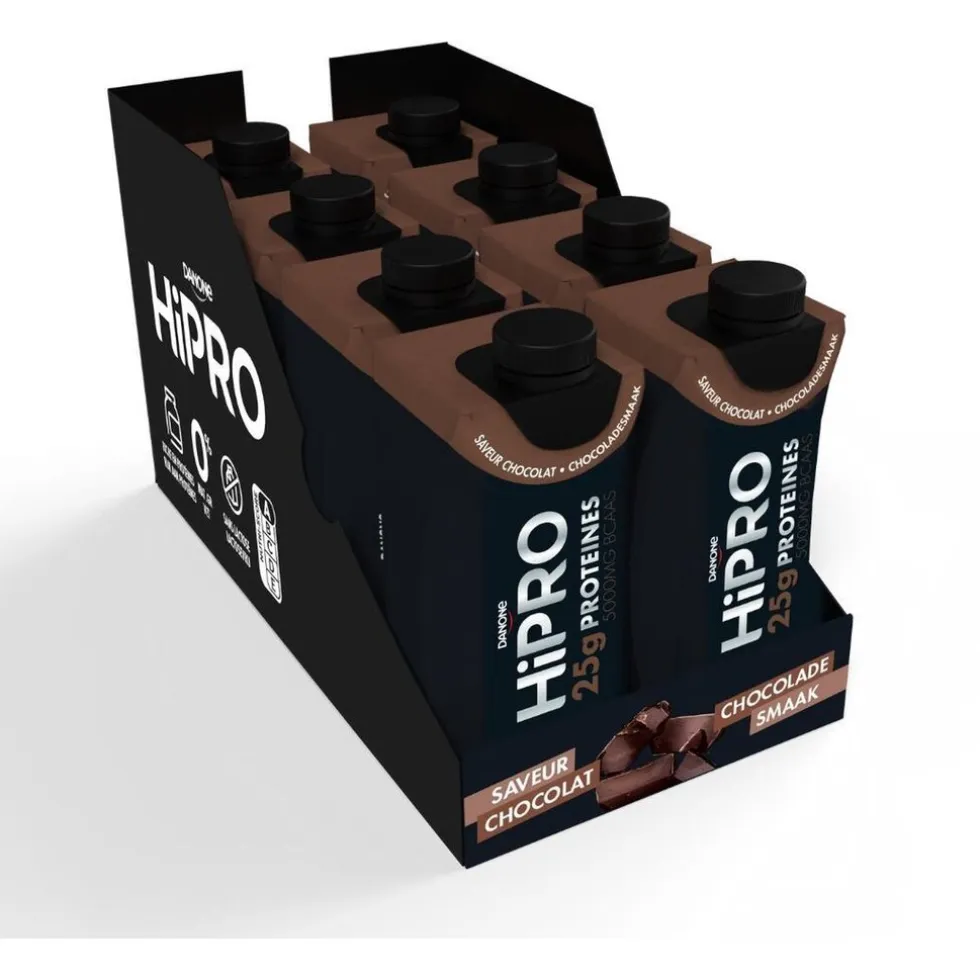 DANONE HiPRO Chocolade Proteïneshake Voordeelverpakking 24 x 330ml